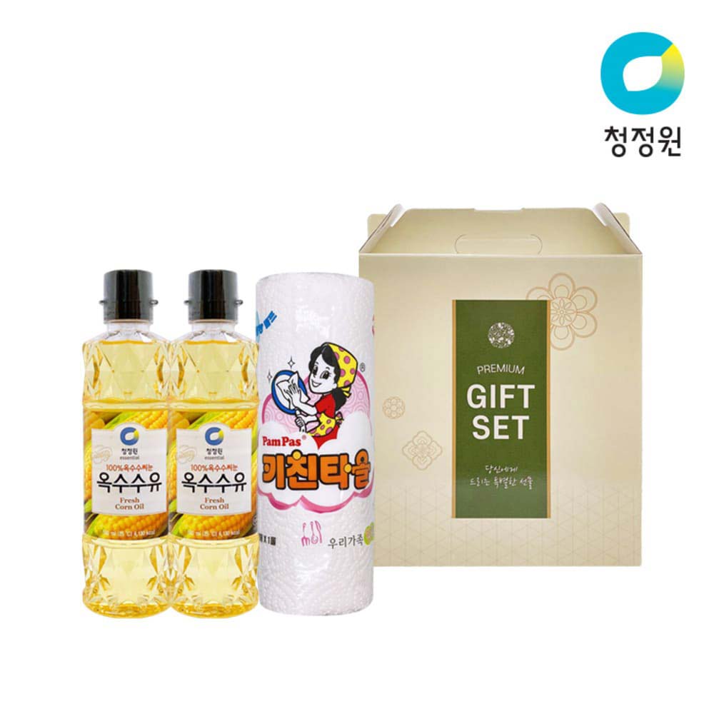 청정원 명절세트A (옥수수유500ml x 2개,키친타올)