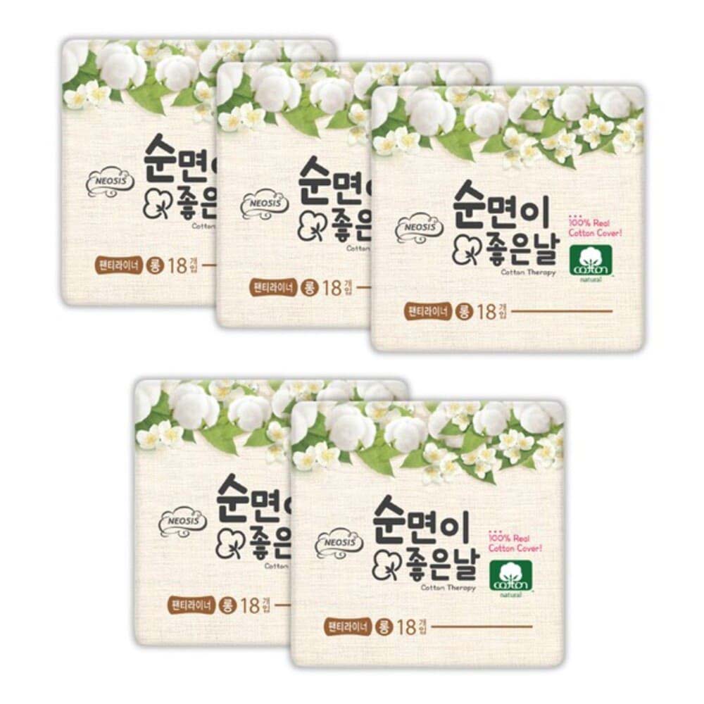 [면세]샐리의법칙 순면이좋은날 트리플순면 생리대 팬티라이너 18P 5팩