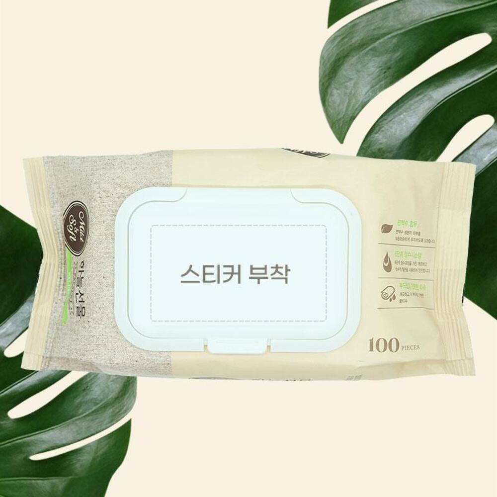 하늘선물 물티슈100매(285g)캡형(스티커포함)