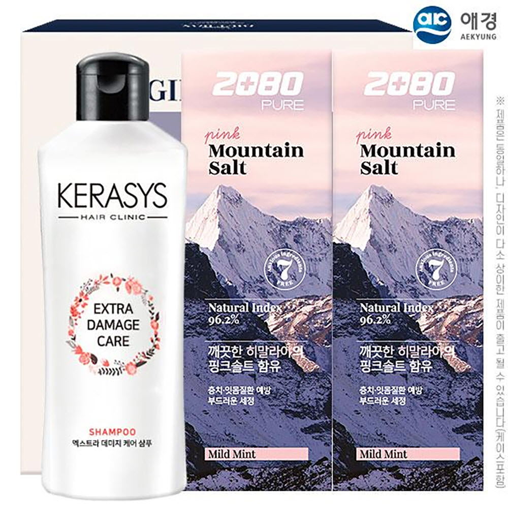 애경 케라시스샴푸180용기 2080히말라야핑크솔트치약100g2P(3종)