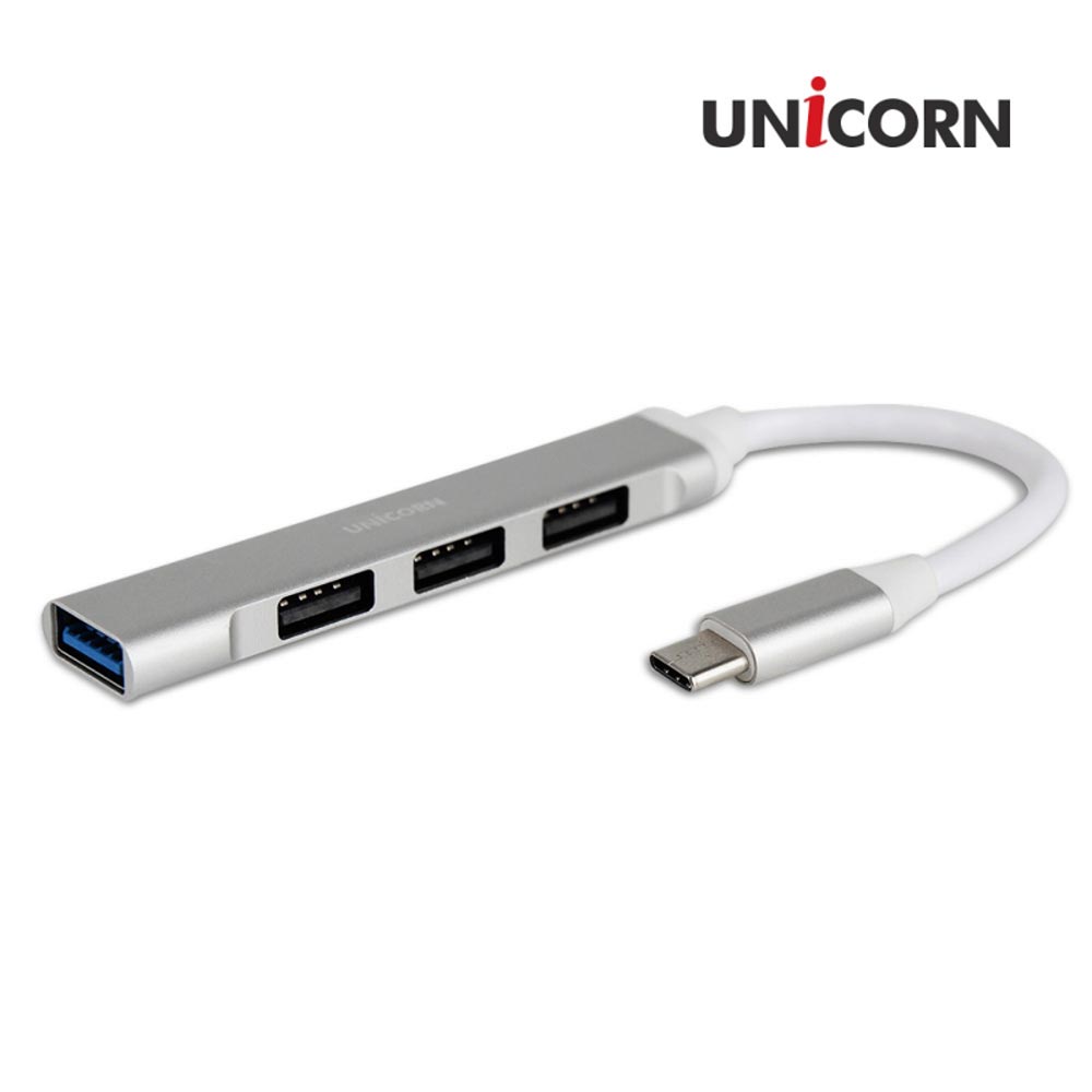 유니콘 USB3.1 C타입 4포트 USB허브 무전원 알루미늄 MH-400C