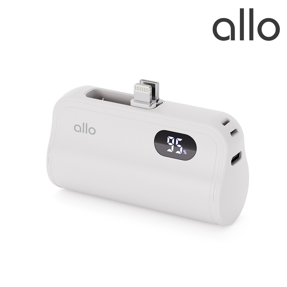 [알로코리아] 초미니 라이트닝/C타입 2in1 고속보조배터리 allo502DPD [5000mAh] / 화이트