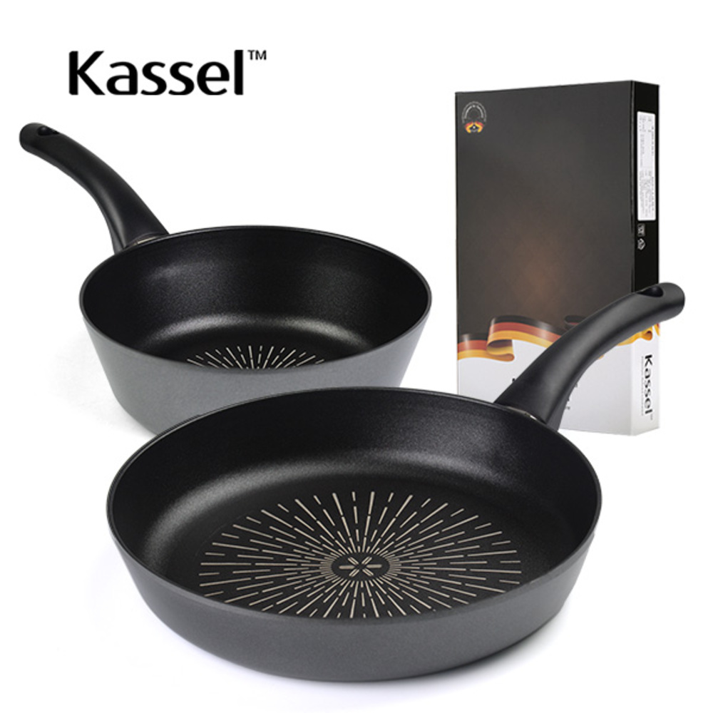 Kassel 카셀 쿡라이트 플러스(Cook Right Plus) 인덕션 IH 프라이팬 2종 B세트(프라이팬28cm+궁중팬24cm)