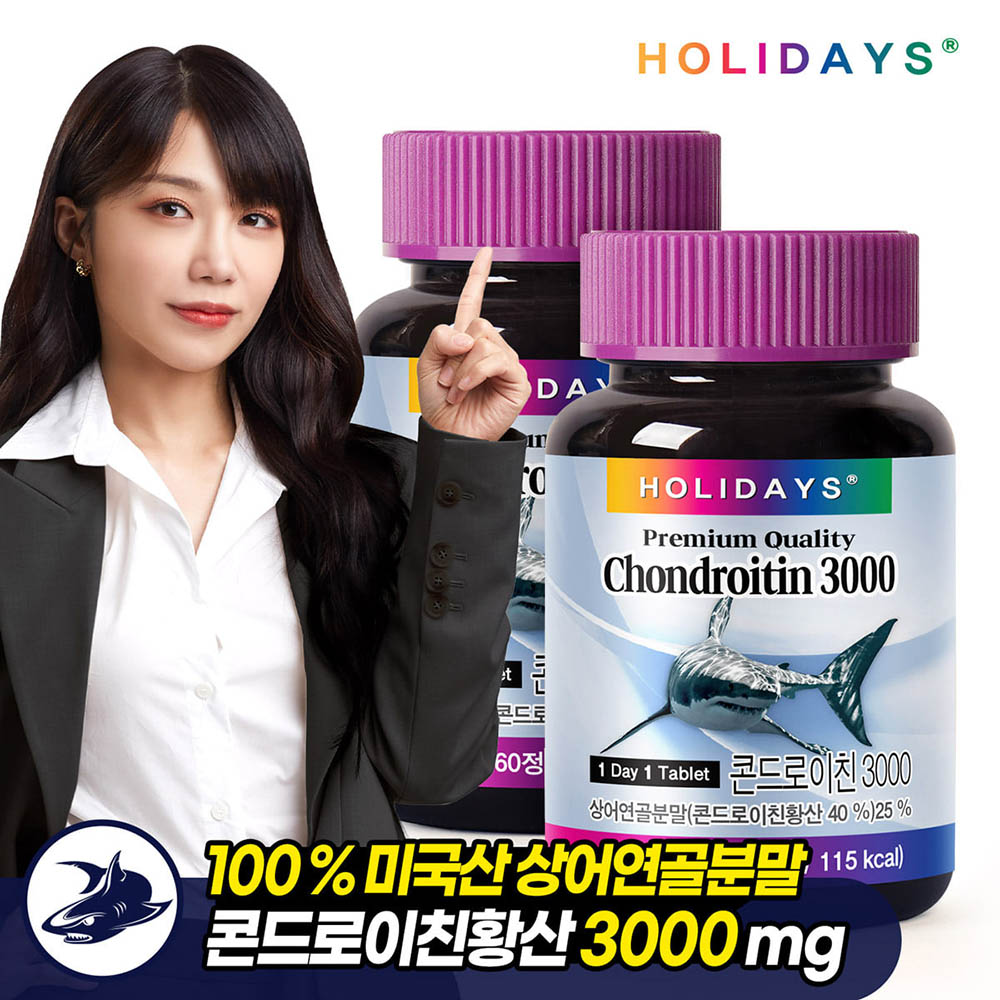 홀리데이즈 콘드로이친 3000 500mg _ 60정 X 2개