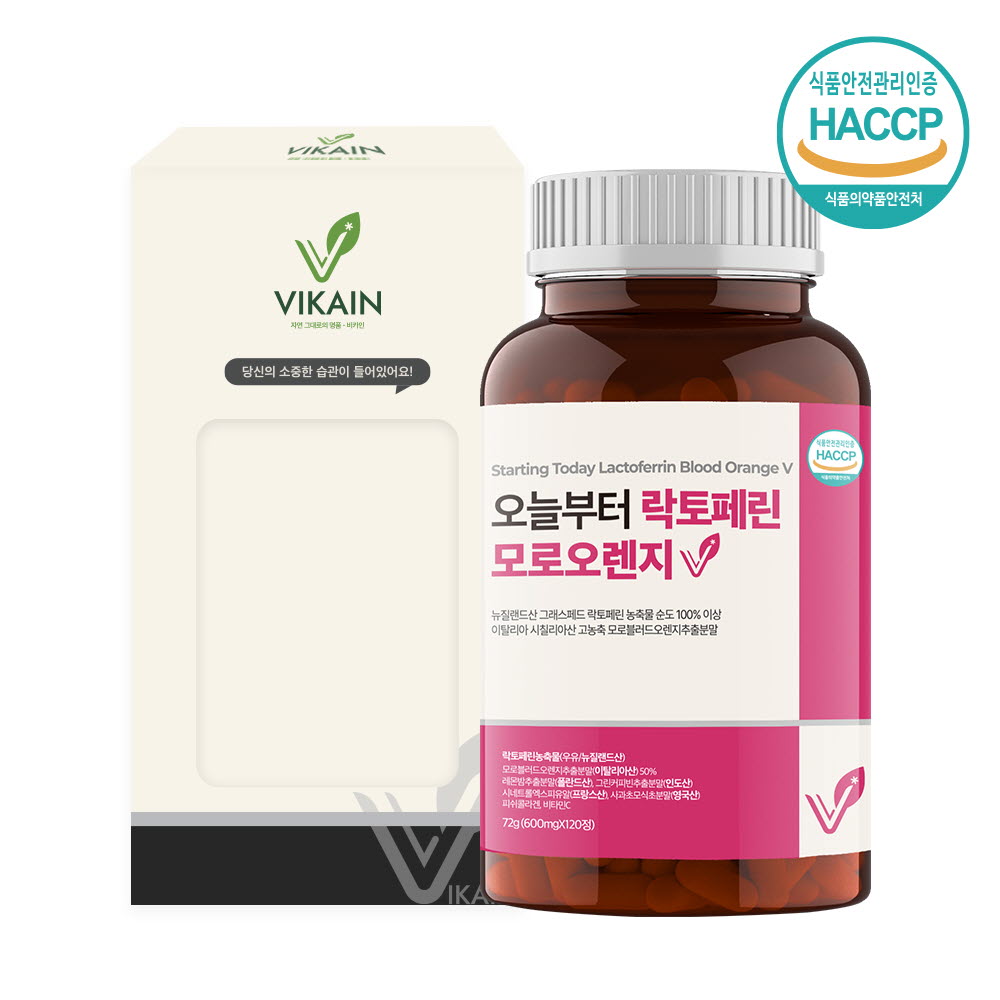 오늘부터 락토페린 모로오렌지 V 600mg x 120정, 72g