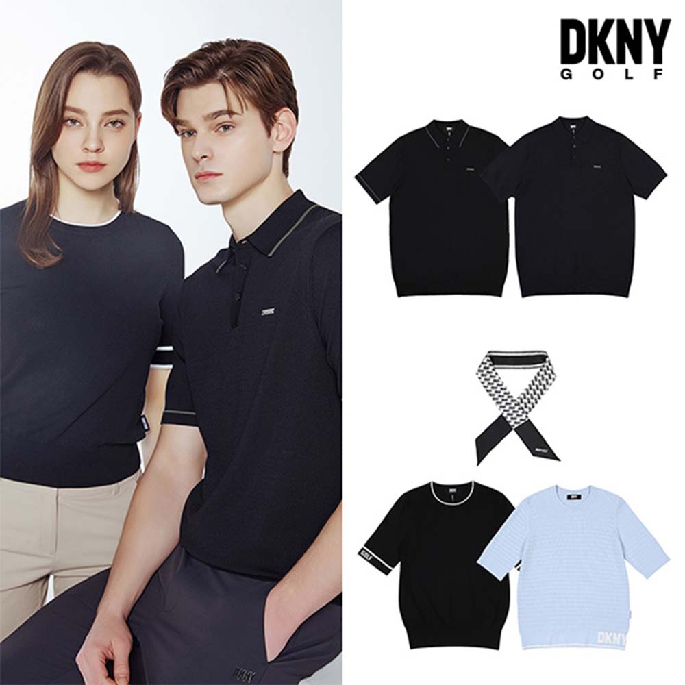 [DKNY GOLF] 24SS 쿨 스트레치 반팔 니트 남녀 2종세트 택1 DNMYKBO05