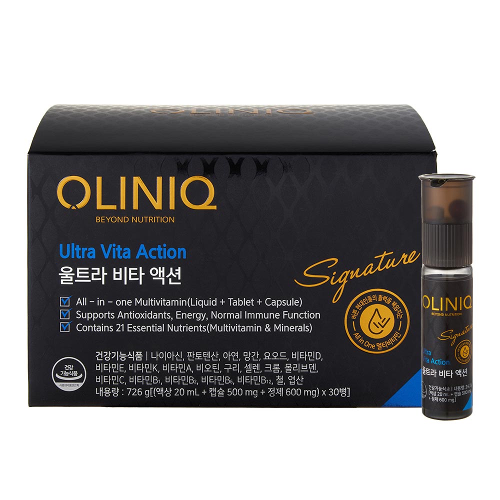 올리닉 울트라 비타액션 (액상20ml+캡슐500mg+정제600mg*30병/30일분)