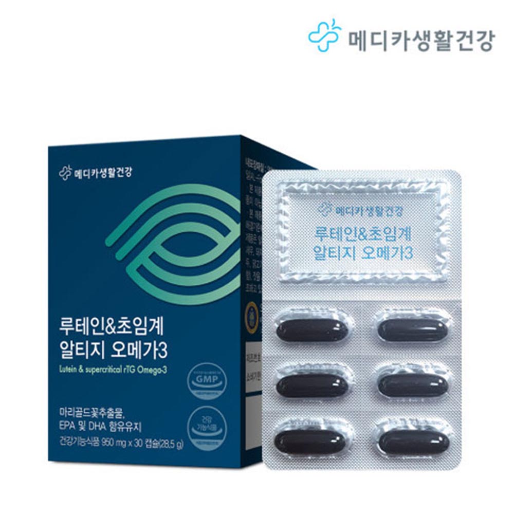 메디카코리아 루테인&초임계알티지오메가3 950mg x 30캡슐