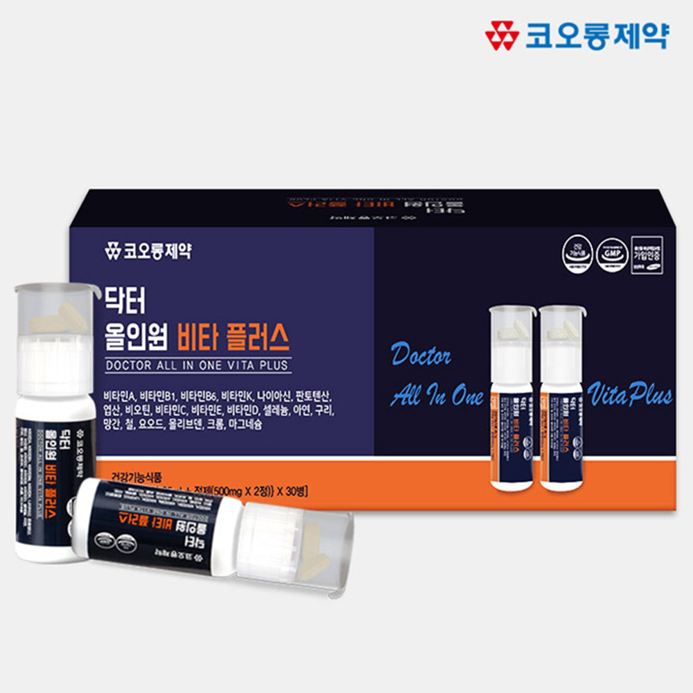 [코오롱제약] 닥터 올인원 비타 플러스(액상25ml+정제500mg*2정) 30병(선물패키지)+쇼핑백증정